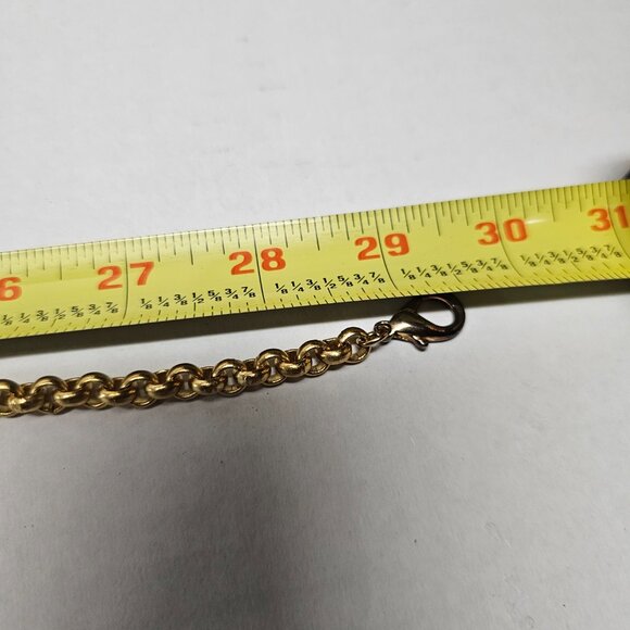 Signed POGGI Paris French Coutre Gold Tone Statement Necklace Pear Ball Drop - Picture 13 of 14